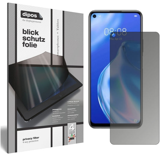 Blickschutzfolie von dipos passend für Honor 30S, präziser Zuschnitt und blasenfrei montiert