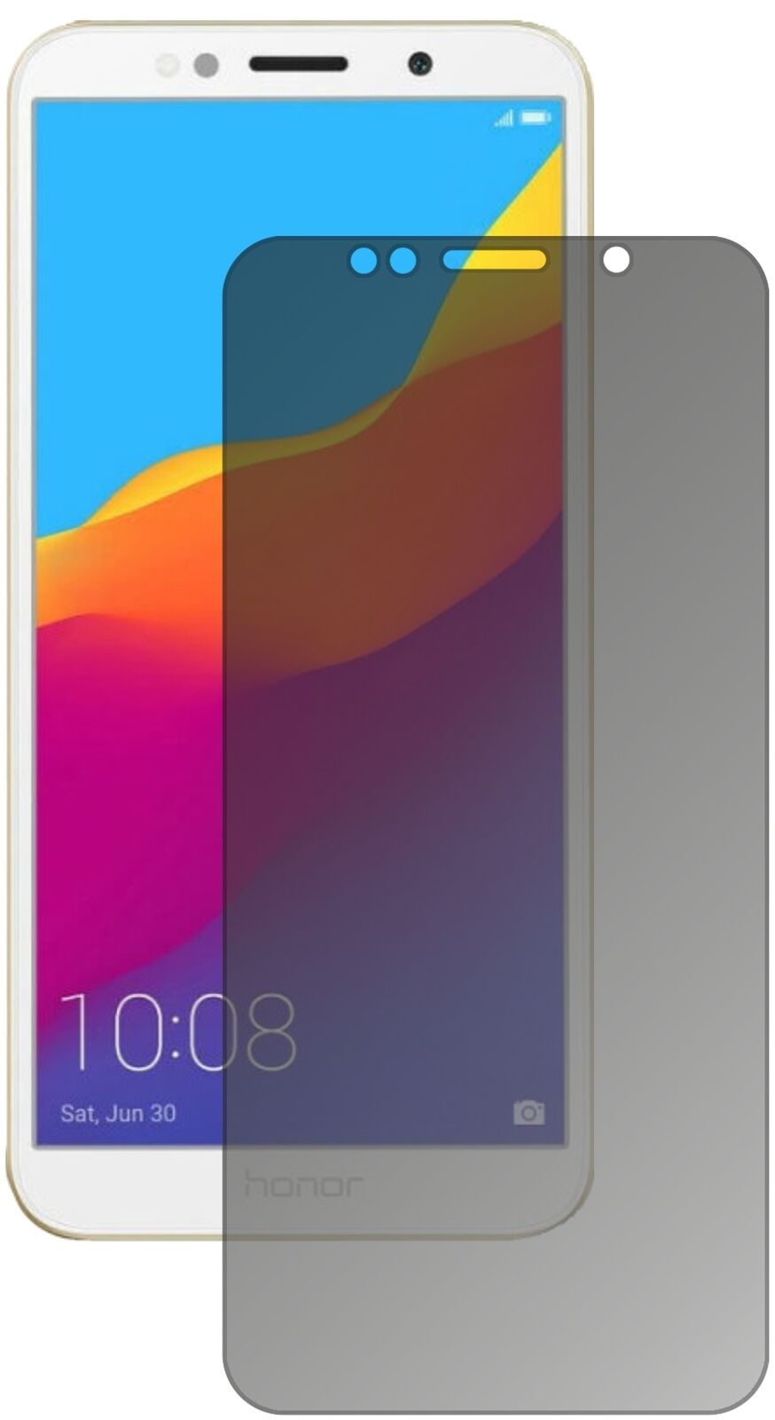 Blickschutzfolie von dipos passend für Honor 7A, präziser Zuschnitt und blasenfrei montiert