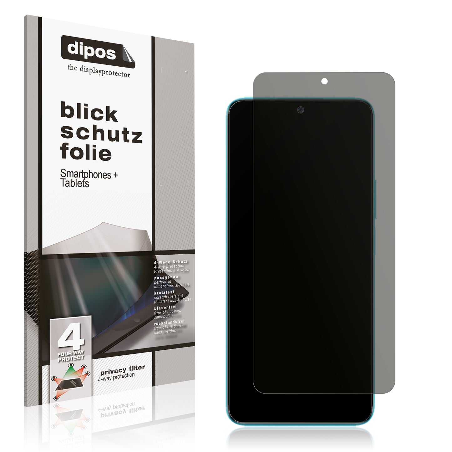 Blickschutzfolie von dipos passend für Honor 90 Lite, präziser Zuschnitt und blasenfrei montiert