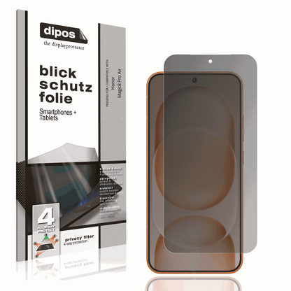 Blickschutzfolie von dipos passend f�r Honor Magic8 Pro Air, pr�ziser Zuschnitt und blasenfrei montiert