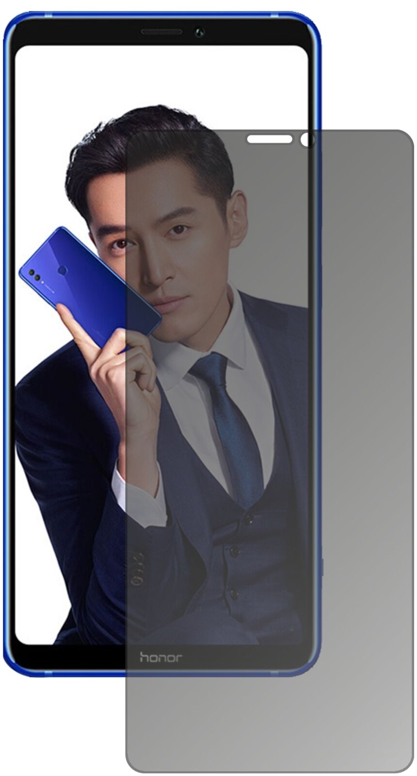Blickschutzfolie von dipos passend für Honor Note 10, präziser Zuschnitt und blasenfrei montiert