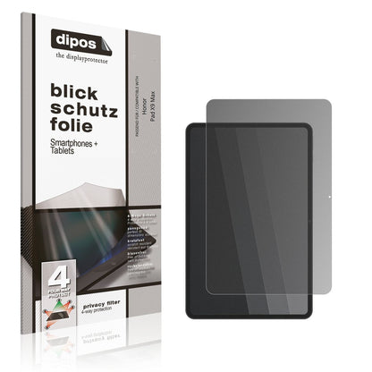 Blickschutzfolie von dipos passend für Honor Pad X9 Max, präziser Zuschnitt und blasenfrei montiert