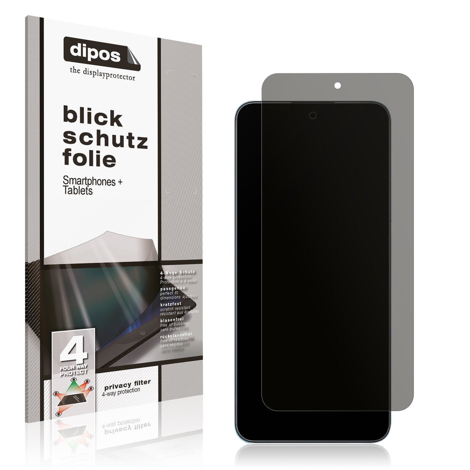 Blickschutzfolie von dipos passend für Honor X7c 5G, präziser Zuschnitt und blasenfrei montiert