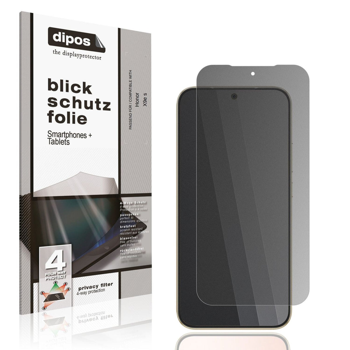 Displayschutz mit Blickschutzfilter-Effekt zur Unterstützung beim Schutz sensibler Daten