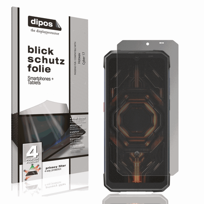 Blickschutzfolie von dipos passend für Hotwav Cyber 17, präziser Zuschnitt und blasenfrei montiert