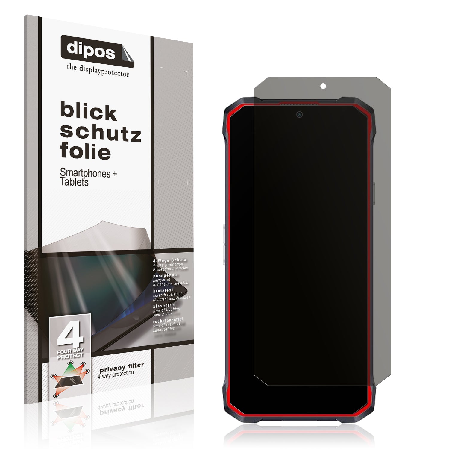 Blickschutzfolie von dipos passend für Hotwav T7, präziser Zuschnitt und blasenfrei montiert