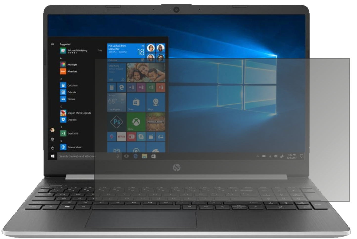 Blickschutzfolie von dipos passend für HP Laptop 15s-eq0564ng, präziser Zuschnitt und blasenfrei montiert