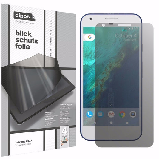 Blickschutzfolie von dipos passend für HTC Pixel XL, präziser Zuschnitt und blasenfrei montiert