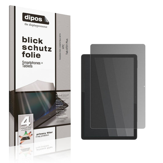 Blickschutzfolie von dipos passend für HTC Tab AT01 Plus, präziser Zuschnitt und blasenfrei montiert