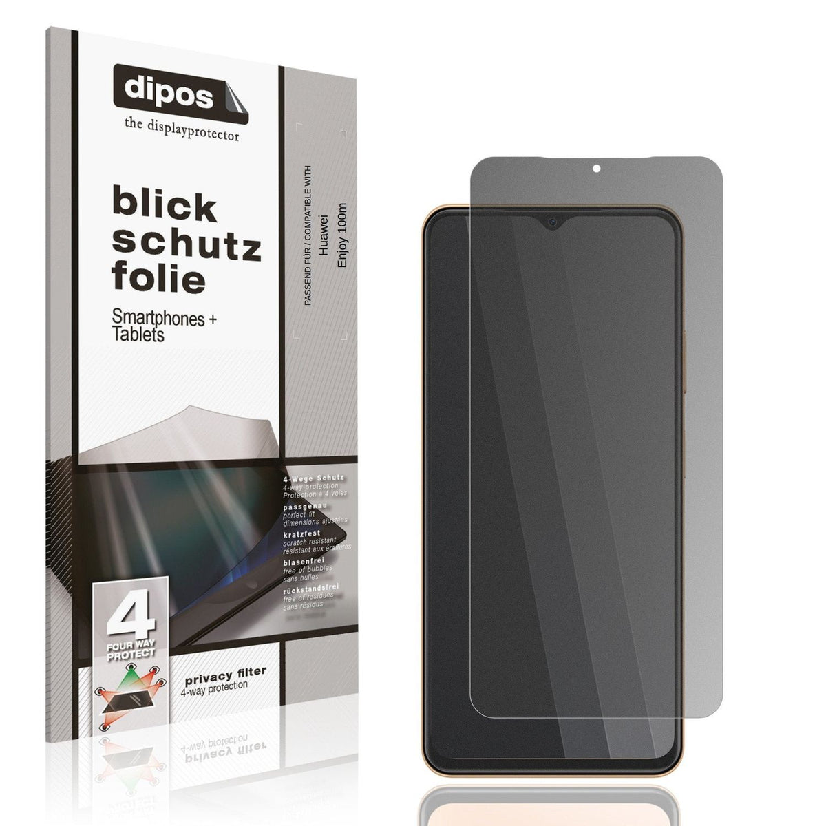 Displayschutz mit Blickschutzfilter-Effekt zur Unterstützung beim Schutz sensibler Daten