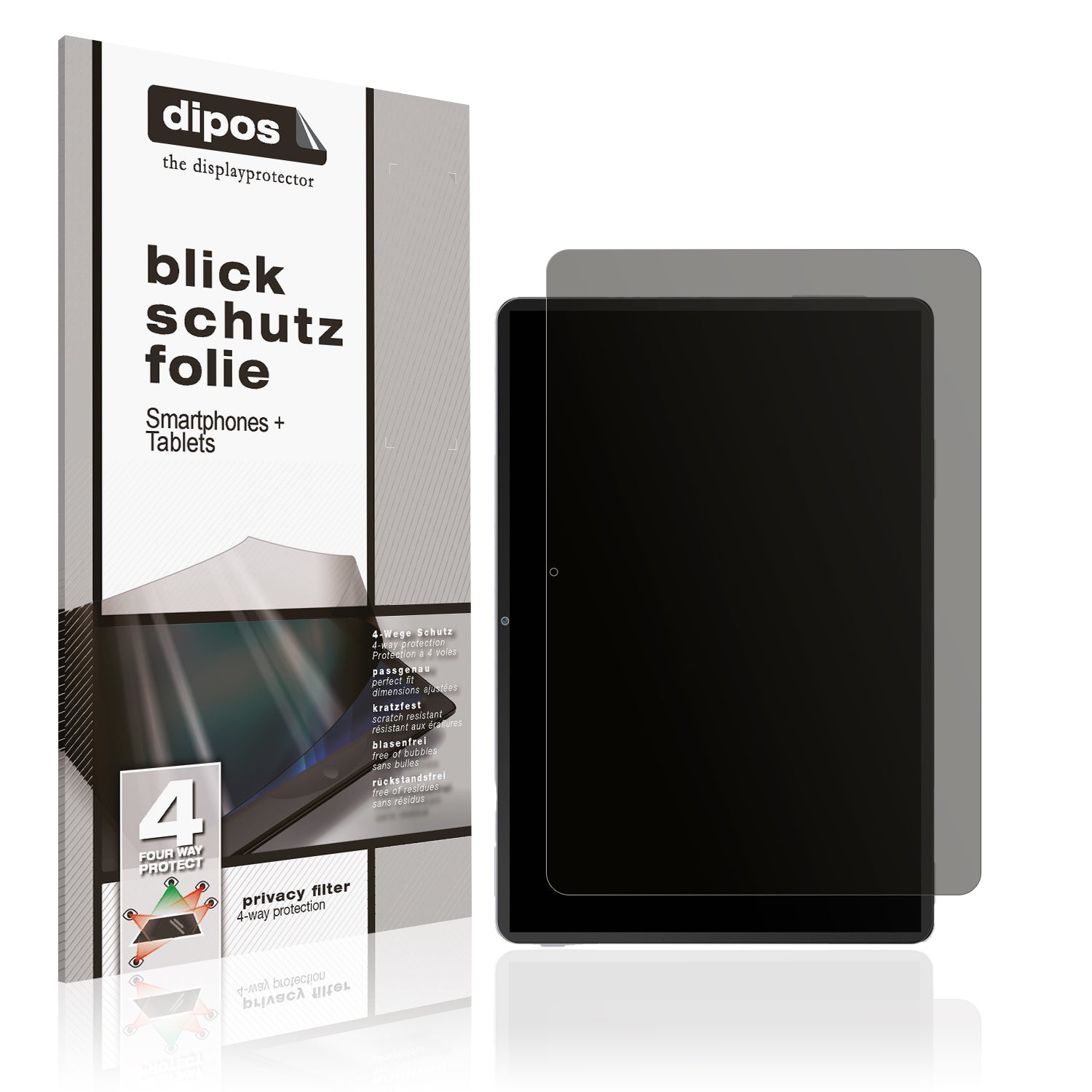 Blickschutzfolie von dipos passend für Huawei Mate Pad, präziser Zuschnitt und blasenfrei montiert