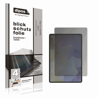Blickschutzfolie von dipos passend f�r Huawei MatePad 11.5 S 2026, pr�ziser Zuschnitt und blasenfrei montiert