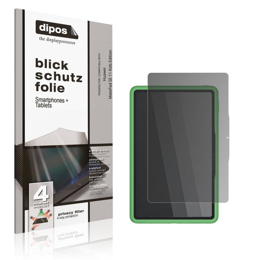 Blickschutzfolie von dipos passend für Huawei MatePad SE 11 Kids Edition, präziser Zuschnitt und blasenfrei montiert