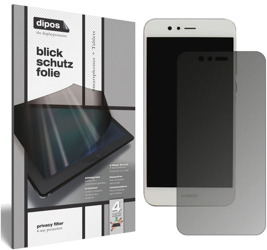 Blickschutzfolie von dipos passend für Huawei Nova 2 Plus, präziser Zuschnitt und blasenfrei montiert
