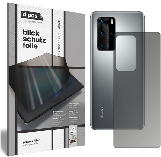 Blickschutzfolie von dipos passend für Huawei P40 Rückseite, präziser Zuschnitt und blasenfrei montiert