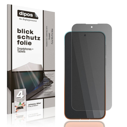 Blickschutzfolie von dipos passend für Huawei Pura 90s Pro Max, präziser Zuschnitt und blasenfrei montiert