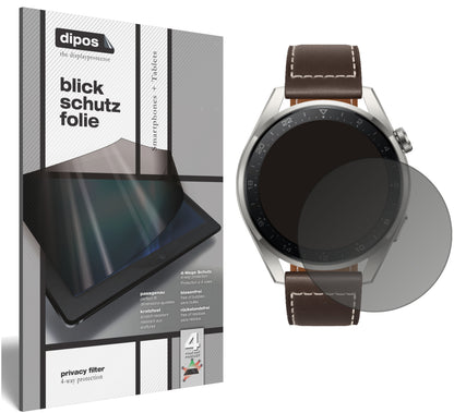 Blickschutzfolie von dipos passend für Huawei Watch 3 Pro, präziser Zuschnitt und blasenfrei montiert