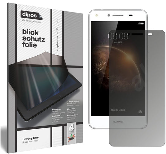 Blickschutzfolie von dipos passend für Huawei Y6 II Compact, präziser Zuschnitt und blasenfrei montiert