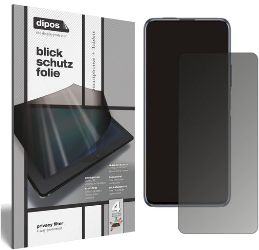 Blickschutzfolie von dipos passend für Huawei Y9a, präziser Zuschnitt und blasenfrei montiert