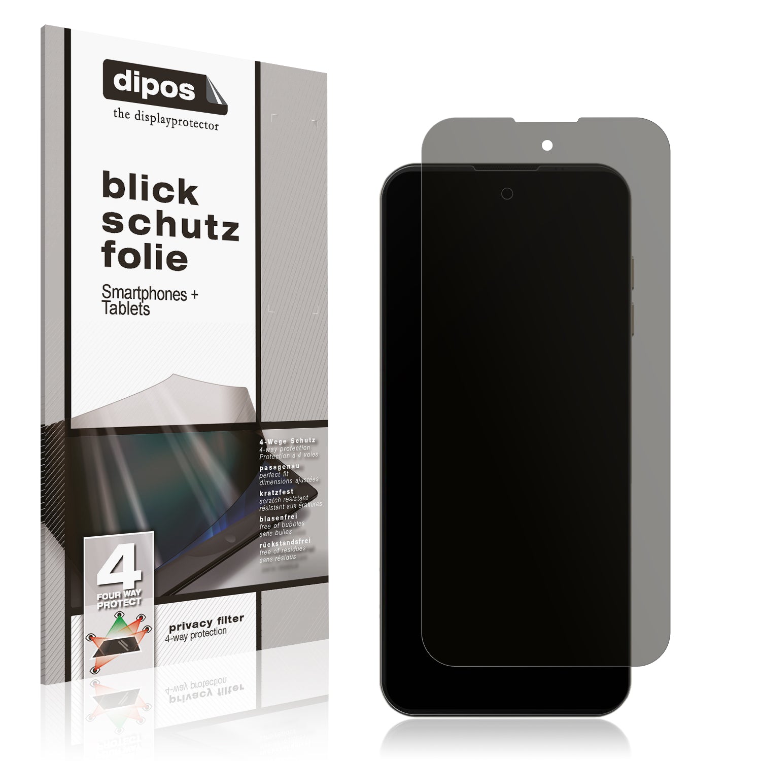 Blickschutzfolie von dipos passend für I Kall S1 Plus, präziser Zuschnitt und blasenfrei montiert