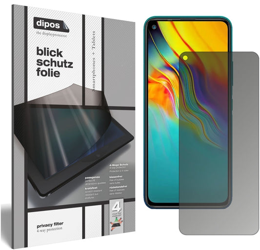 Blickschutzfolie von dipos passend für Infinix Note 7 Lite, präziser Zuschnitt und blasenfrei montiert