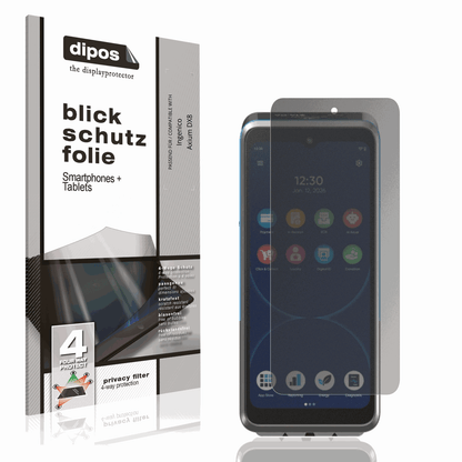 Blickschutzfolie von dipos passend für Ingenico Axium DX8, präziser Zuschnitt und blasenfrei montiert