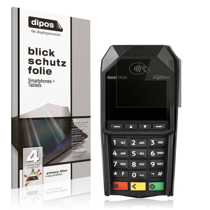 Blickschutzfolie von dipos passend für Ingenico Desk 1600, präziser Zuschnitt und blasenfrei montiert