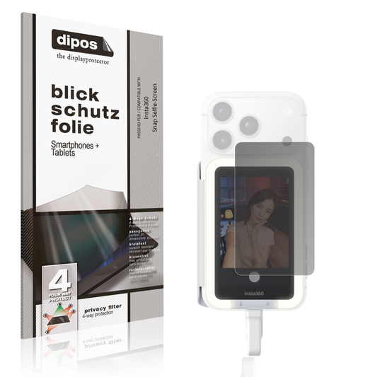 Blickschutzfolie von dipos passend für Insta360 Snap Selfie-Screen, präziser Zuschnitt und blasenfrei montiert