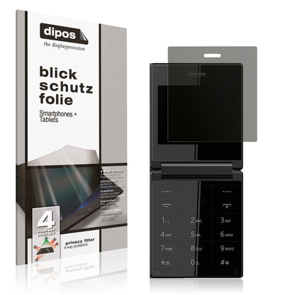 Blickschutzfolie von dipos passend für Itel Flip One, präziser Zuschnitt und blasenfrei montiert
