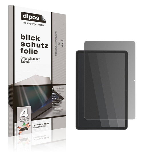 Blickschutzfolie von dipos passend für Itel VPad 2, präziser Zuschnitt und blasenfrei montiert