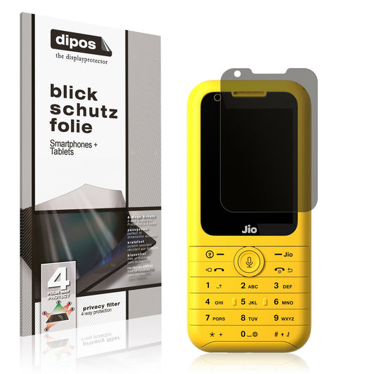 Blickschutzfolie von dipos passend für Jio Phone Prima, präziser Zuschnitt und blasenfrei montiert
