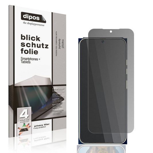 Blickschutzfolie von dipos passend für JoyHandy J25Ultra, präziser Zuschnitt und blasenfrei montiert