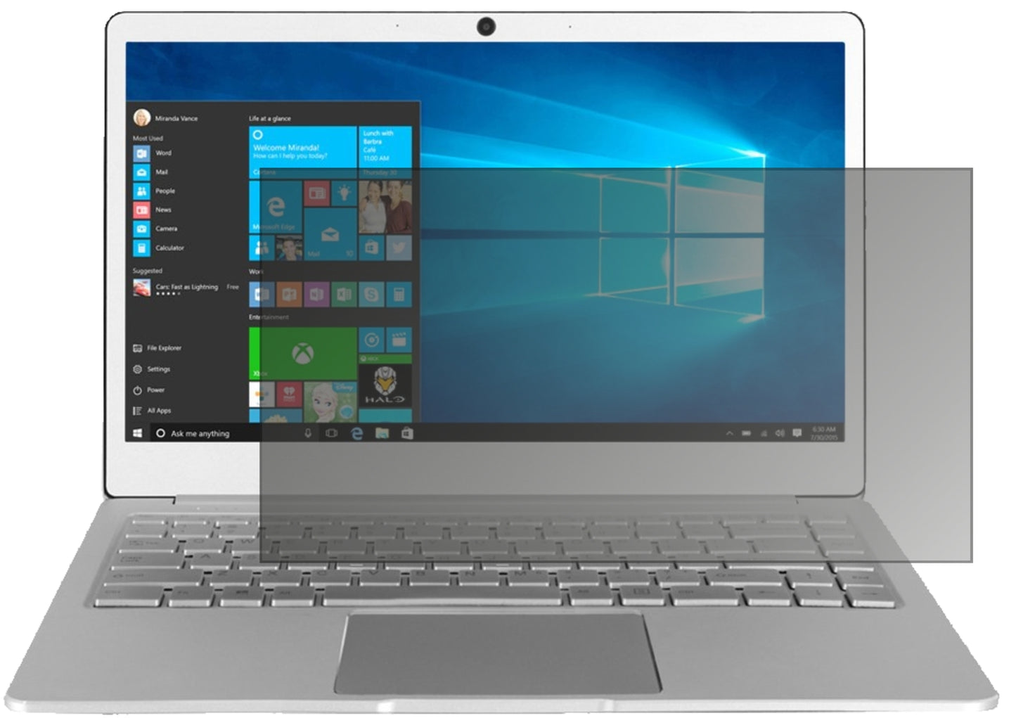 Blickschutzfolie von dipos passend für Jumper EzBook 3 Plus, präziser Zuschnitt und blasenfrei montiert