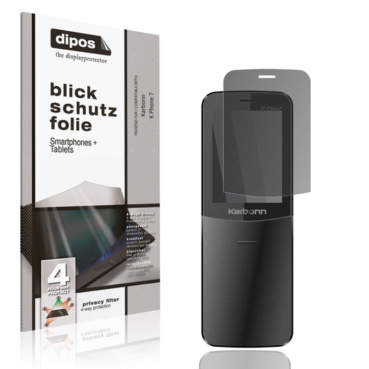 Blickschutzfolie von dipos passend für Karbonn K Phone 7, präziser Zuschnitt und blasenfrei montiert