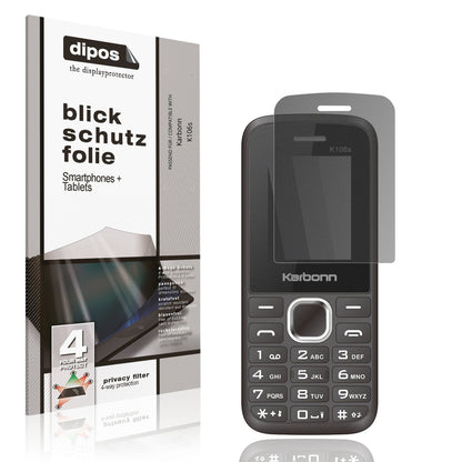 Blickschutzfolie von dipos passend für Karbonn K106s, präziser Zuschnitt und blasenfrei montiert