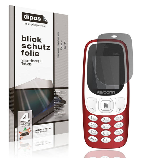 Blickschutzfolie von dipos passend für Karbonn K310n, präziser Zuschnitt und blasenfrei montiert