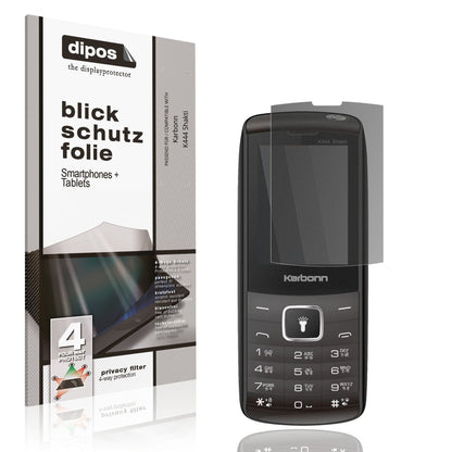 Blickschutzfolie von dipos passend für Karbonn K444 Shakti, präziser Zuschnitt und blasenfrei montiert