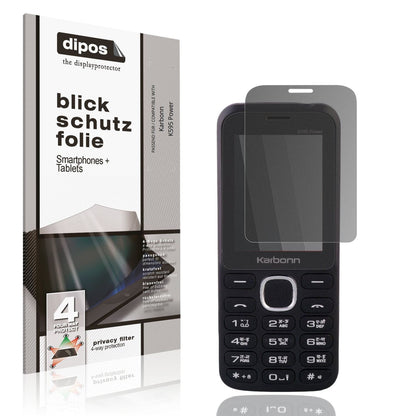 Blickschutzfolie von dipos passend für Karbonn K595 Power, präziser Zuschnitt und blasenfrei montiert