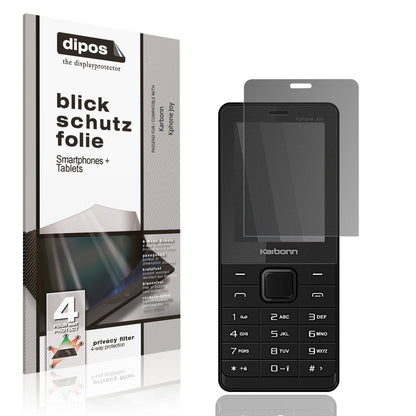 Blickschutzfolie von dipos passend für Karbonn Kphone Joy, präziser Zuschnitt und blasenfrei montiert