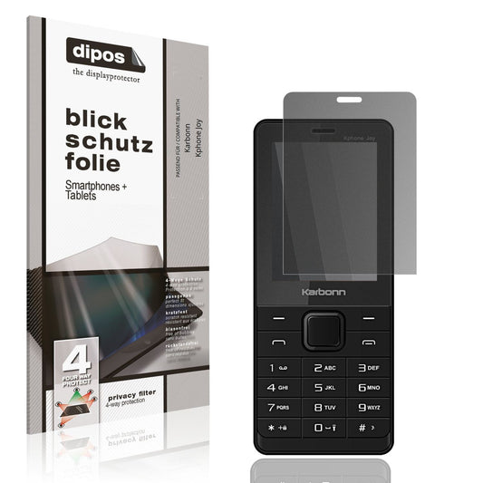 Blickschutzfolie von dipos passend für Karbonn Kphone Joy, präziser Zuschnitt und blasenfrei montiert
