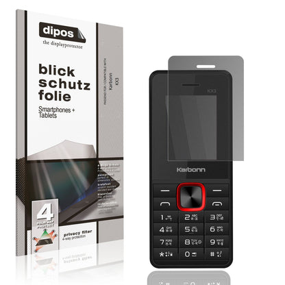 Blickschutzfolie von dipos passend für Karbonn KX3, präziser Zuschnitt und blasenfrei montiert