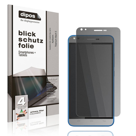 Blickschutzfolie von dipos passend für Karbonn Titanium Mach 5, präziser Zuschnitt und blasenfrei montiert