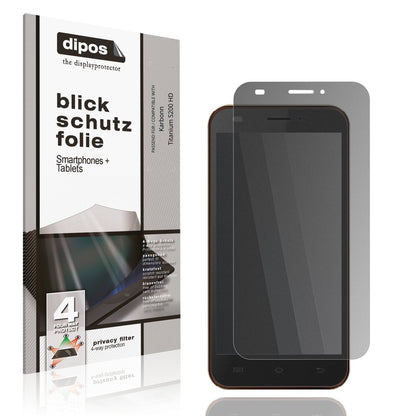 Blickschutzfolie von dipos passend für Karbonn Titanium S200 HD, präziser Zuschnitt und blasenfrei montiert