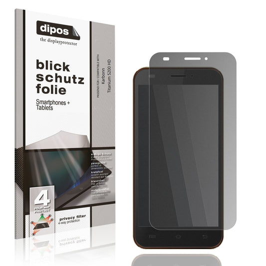 Blickschutzfolie von dipos passend für Karbonn Titanium S200 HD, präziser Zuschnitt und blasenfrei montiert