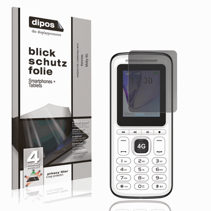 Blickschutzfolie von dipos passend für Konrow Moby 4G, präziser Zuschnitt und blasenfrei montiert