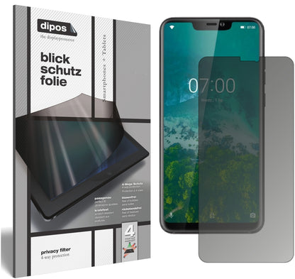 Blickschutzfolie von dipos passend für Kruger Matz Smartfon LIVE 7S, präziser Zuschnitt und blasenfrei montiert