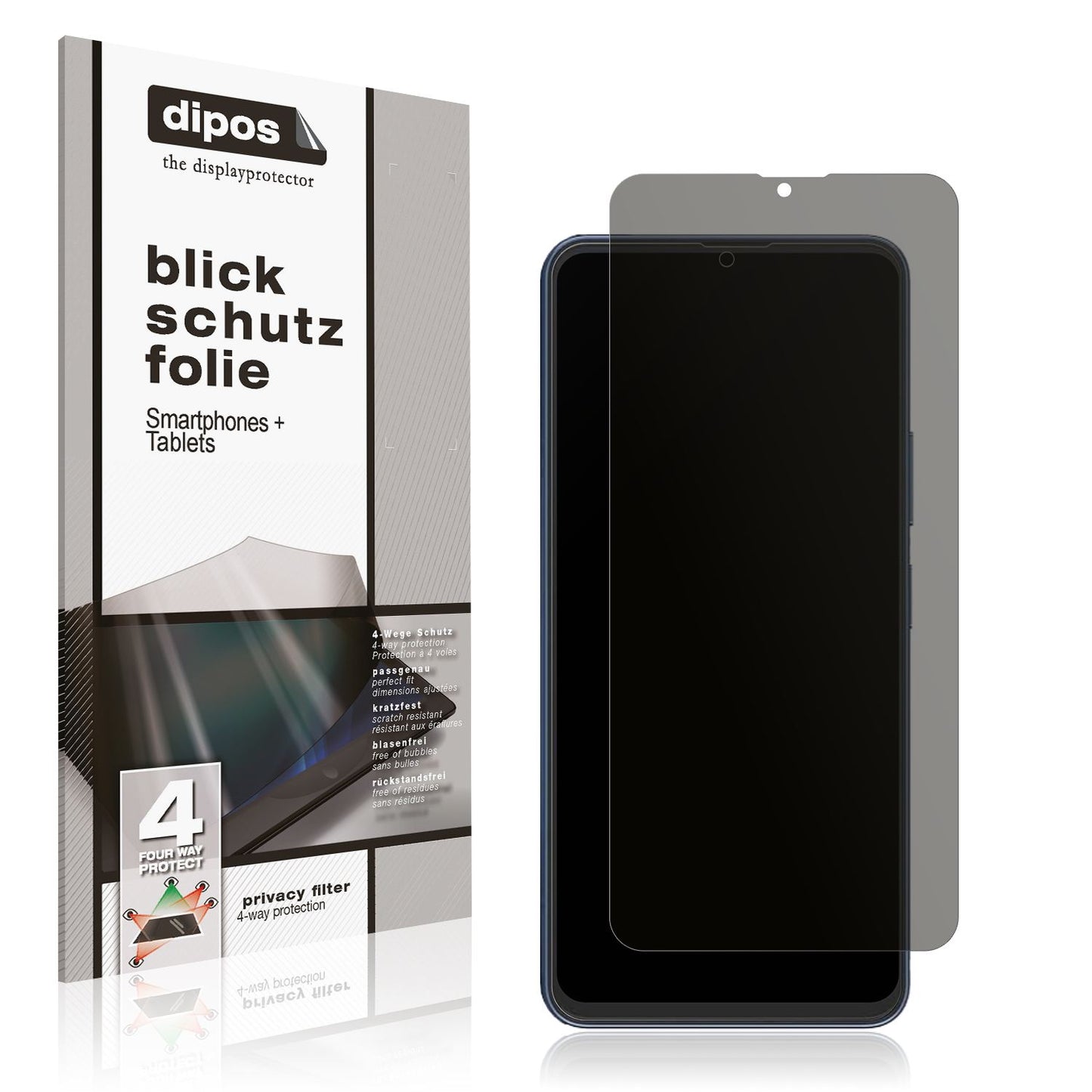Blickschutzfolie von dipos passend für Lava Blaze Dragon 5G, präziser Zuschnitt und blasenfrei montiert