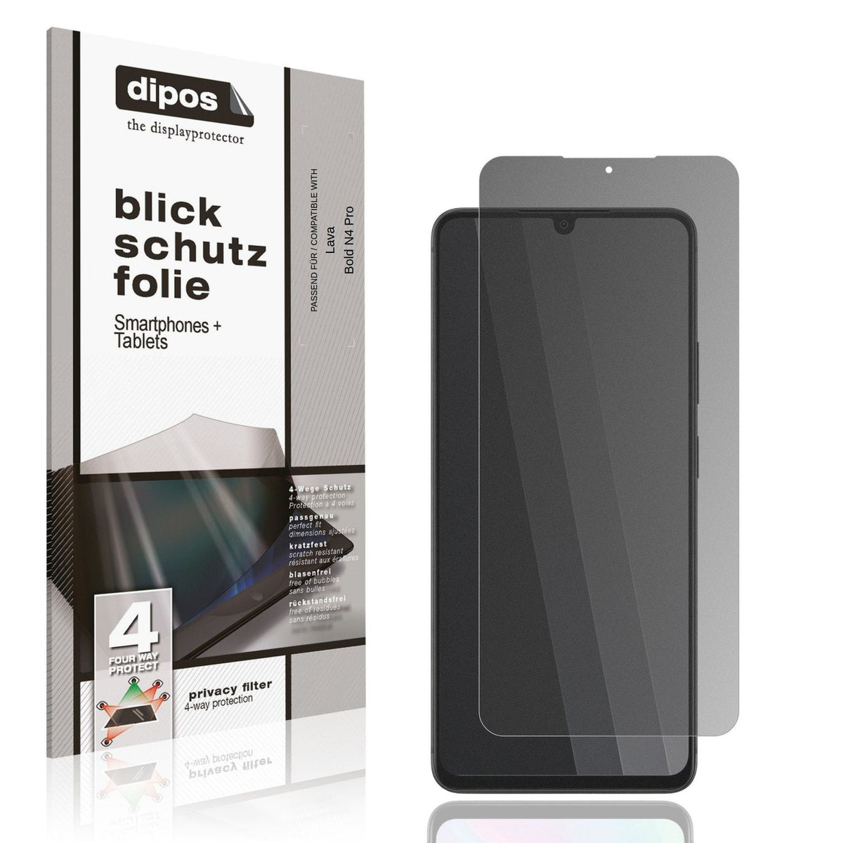 Displayschutz mit Blickschutzfilter-Effekt zur Unterstützung beim Schutz sensibler Daten