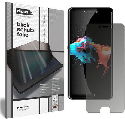 Blickschutzfolie von dipos passend für Leagoo T5c, präziser Zuschnitt und blasenfrei montiert