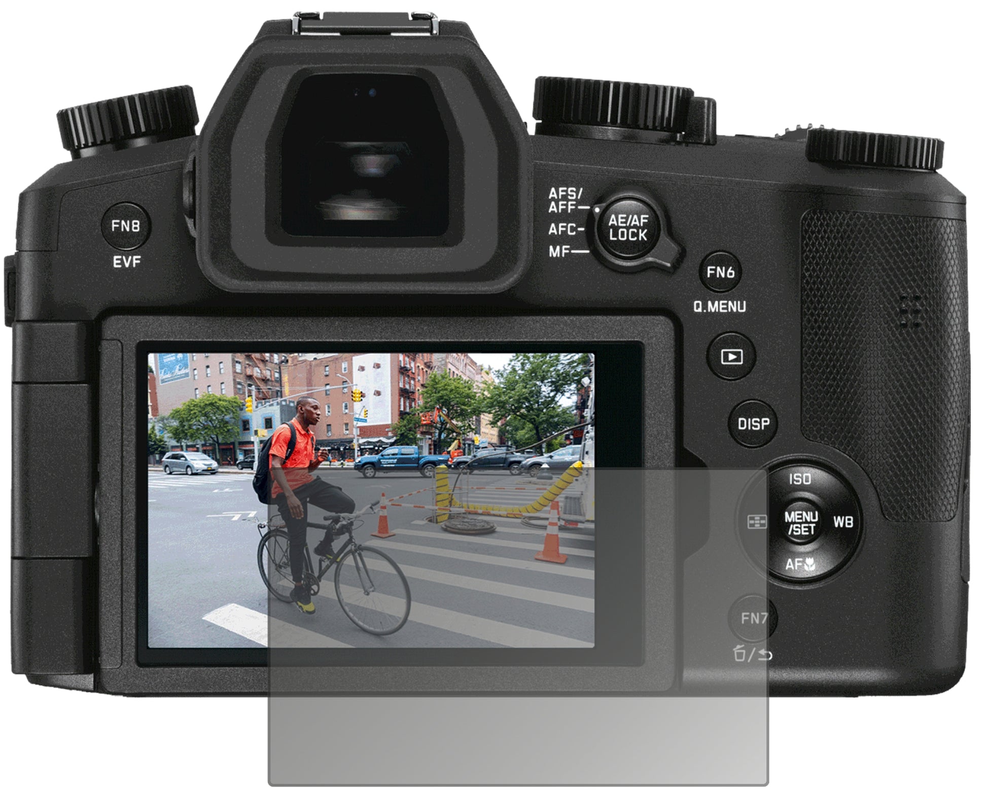 Blickschutzfolie von dipos passend für Leica V-Lux 5, präziser Zuschnitt und blasenfrei montiert